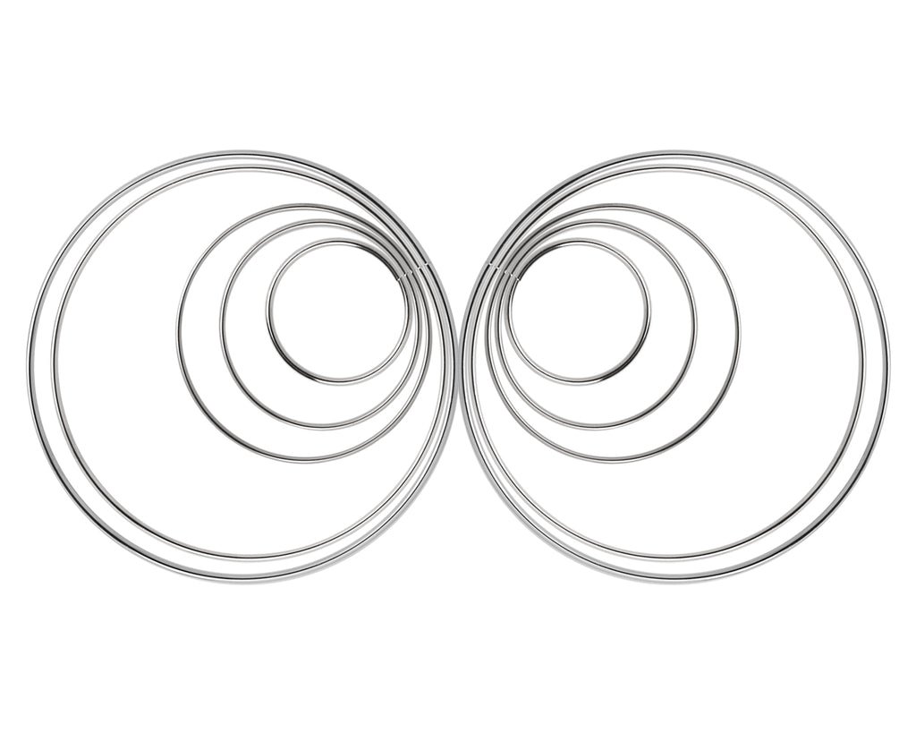 Electroplating Metal Hoops 10 Pieces for Dream Catcher - Silver