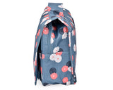 Flower Pattern Travel Makeup Bag with Hook - Blue