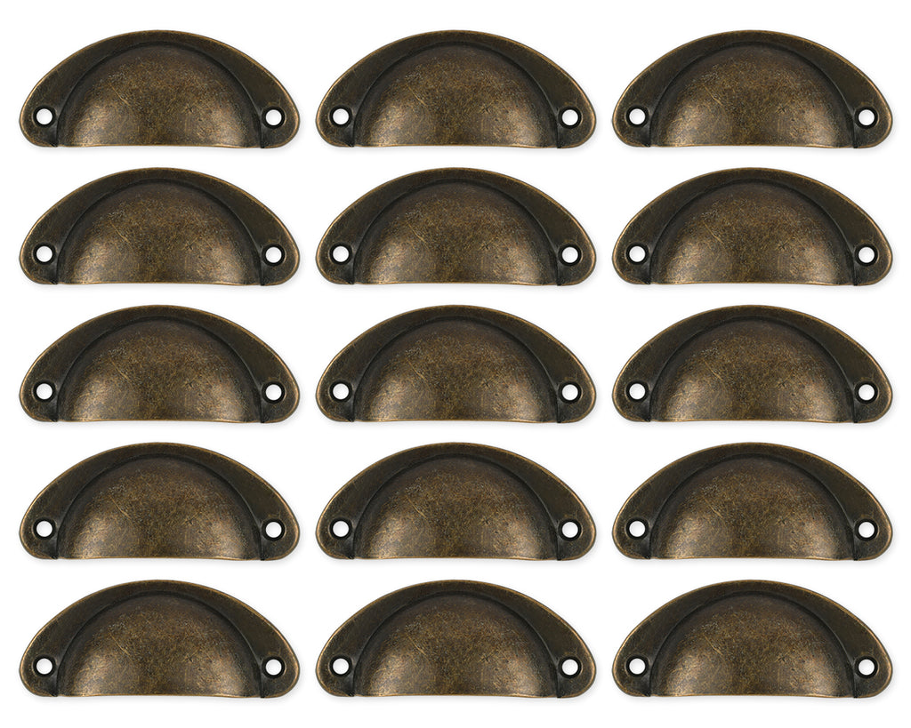 Drawer Pull Handles 15 Pieces 3.2 Inch Bronze Iron Cabinet Hardware