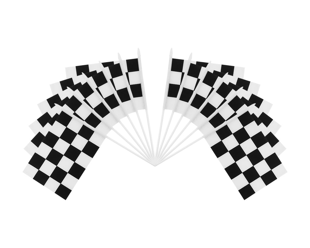 Racing Checkered Flags 12 Pieces Finish Line Flags for Race Car Party