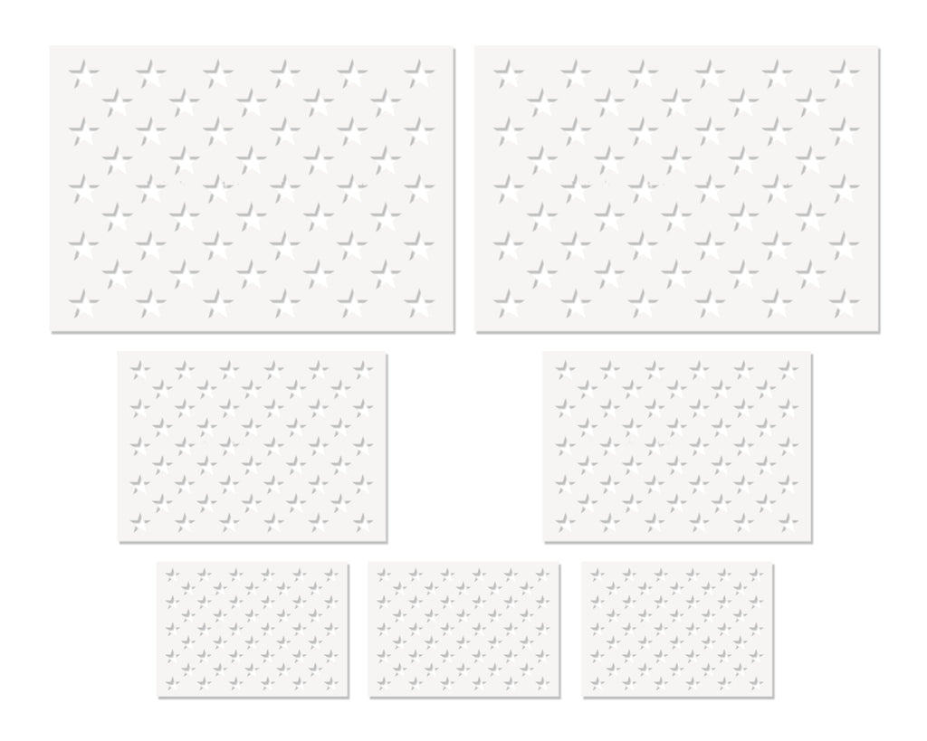 American Flag Star Template Set of 7 Stencils 3 Sizes