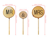 Wedding Cake Topper 3 Pieces Mr & Mrs Cake Decoration for Wedding Cakes