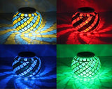 Solar Powered Mosaic Glass Color Changing LED Light -  Blue and Yellow