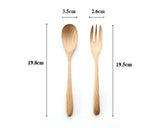 8" Wooden Spoon and Fork Serving Set