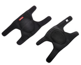 Adjustable Sports Thick Sponge Leg Knee Pads Braces Protector-L+Black