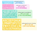 Plastic Alphabet and Number Stencils Set of 4 - Blue