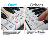 Keyboard Stickers 88 Keys Compatible with 76/61/54/49/37 Key Removable Colorful Large Letter Piano Key Labels for Beginners