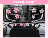 Flower Car Vent Clip Set of 6 - 4 Pieces Cute Car Essential Oil Diffuser Vent Clip and 2 Small Flower Decorative Vent Clips Pink Car Accessories