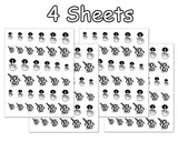 Middle Finger Nail Art Stickers 4 Sheets of Self-Adhesive Nail Decals 2 Styles x 6 Sizes Sticker Decal for Nail Designs