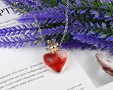Vial Necklace Heart Shaped Perfume Bottle Pendant Blood Vial Necklace for Liquid Memorial Jewelry for Ashes Glass Keepsake Urn Necklace for Women