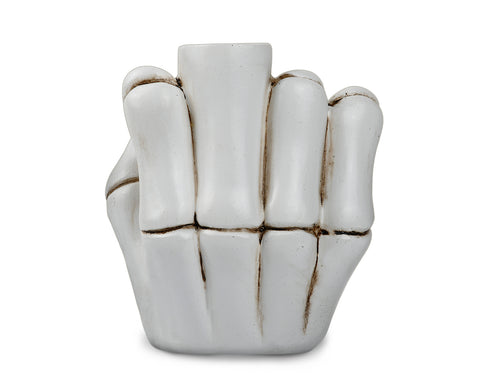 Middle Finger Candle Holder Skeleton Hand Resin Skull Decor