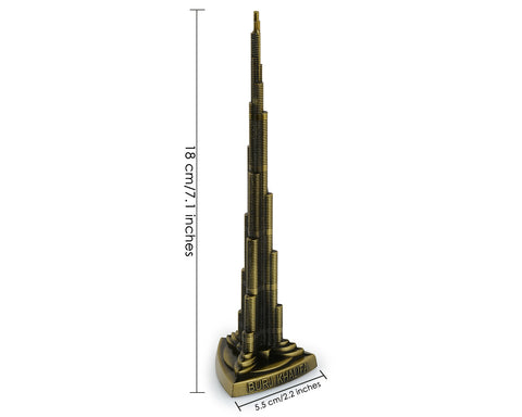 Office Desk Decor Dubai Souvenir 7 Inch Bronze Burj Khalifa Statue