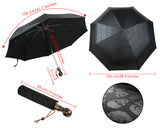 UV Umbrella Skull Parasol Folding Umbrella Automatic Open and Close Sun Umbrella for Walking with Black Anti-UV Rubber Layer