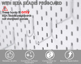 Pegboard Hooks Compatible with IKEA Skadis Pegboard 12 Pack Pegboard Accessories