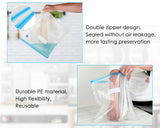 Sous Vide Bags Set of 21 Pieces (Includes 5 Large/5 Medium/5 Small Vacuum Seal Bags, 1 Hand Pump and 5 Sealing Clips) for Sous Vide Cooking, Microwave Heating and Vacuum Storage