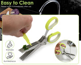 Herb Cutter Scissors with 5 Blades Shears and Cover Cool Sharp Kitchen Gadgets