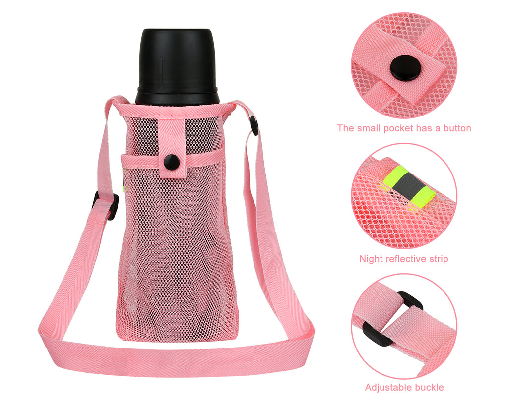 Water Bottle Holder with Strap Set of 3 Colors Bottle Sling Crossbody Bag Carrier with Pouch Kids Water Bottle Strap for Walking