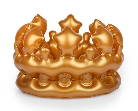 Inflatable Crown Adult Golden Birthday Hat King Crown for Men Pool Party Prop