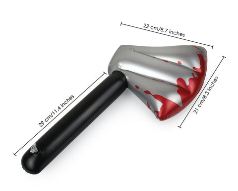 Inflatable Axe 17 Inch Blow Up Hatchet 4 Pieces Halloween/Birthday Party Decorations Inflatable Props