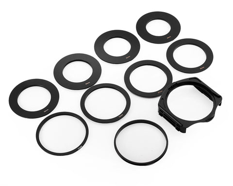9 Pcs Square Lens Filter Adapter Ring with 3 Slots Filter Holder