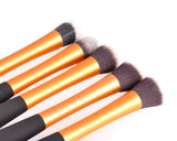 5 Pcs Foundation Makeup Brush Set - Gold
