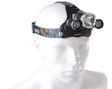 6000LM Aluminium LED Headlight with 2 Batteries