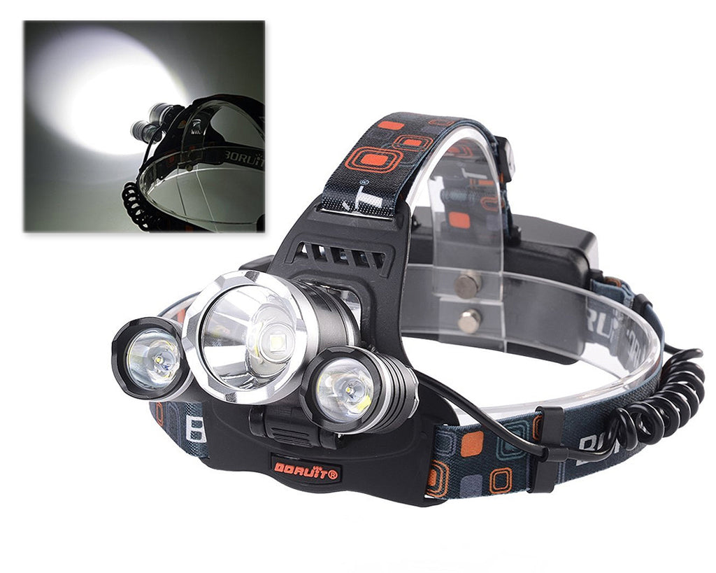 6000LM Aluminium LED Headlight with 2 Batteries