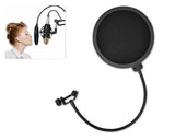Pop Screen for Broadcasting and Recording Microphone - Black