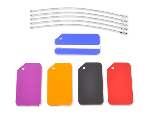 5 Pcs Colorful Metal Travel Luggage Tag with Strap