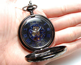 Retro Dial Hand Wind Mechanical Pocket Watch with Chain