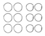100 Peces 2cm and 2.5cm Metal Binder Rings