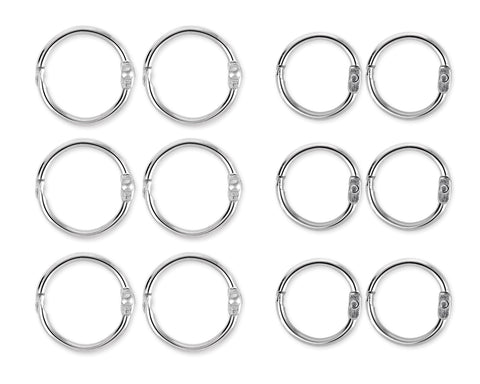 100 Peces 2cm and 2.5cm Metal Binder Rings