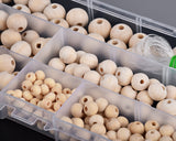 220 Pieces Wooden Beads with Storage Box for Jewelry Making