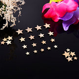 200 Pieces Wooden Star Slices with 4 Sizes