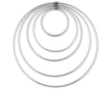 Set of 10 Metal Hoops for Dream Catcher and Craft - Silver