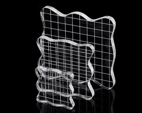 Acrylic Stamp Block with Grid Lines Set of 3