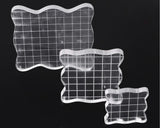 Acrylic Stamp Block with Grid Lines Set of 3