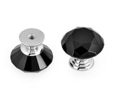 10 Pieces Diamond Shaped Cabinet Knobs with Screws - Transparent Black