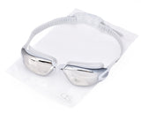 Swimming Goggles with Anti-fog Mirror Lens and Case - White