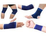5 Pcs Elastic Wrist Glove Elbow Brace Stretch Ankle Support - Blue