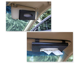 Car Tissue Holder Leather Sun Visor Tissue Box - Black