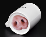 Pink Pig Nose Cup Ceramic Coffee Tea Mug - White