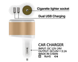 Dual USB Ports Car Charger with 1 Socket Cigarette Lighter Adapter