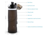 750ml Collapsible Leak Proof Silicone Water Bottle for Cycling - Black