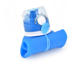 750ml Collapsible Leak Proof Silicone Water Bottle for Cycling - Blue
