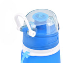 750ml Collapsible Leak Proof Silicone Water Bottle for Cycling - Blue