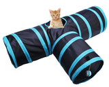 3 Ways Cat Tunnel Collapsible Pet Toy with Ball