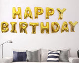Happy Birthday Party Decorations Foil Balloons - Gold