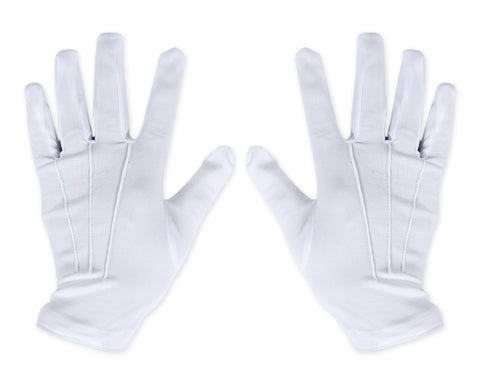 White Cotton Gloves with Snap Closure 1 Pairs Parade Gloves for Polices