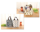 Waterproof Cotton Insulated Thermal Lunch Bag - Flower